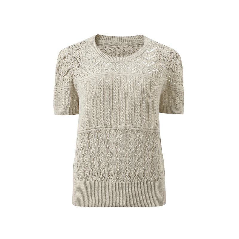 Textured Short Sleeve Sweater